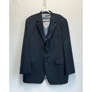 Calvin Klein Formal Classic Black Wool Shawl Collar Tuxedo Blazer Size 44L